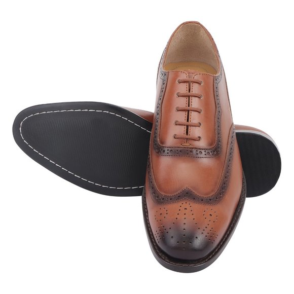 LIBERTYZENO Men\'s Tan and  Lace-Up Shoes